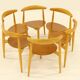 Heart dining set, designed by Hans Wegner for Fitz Hansen,  Denmark 1960s