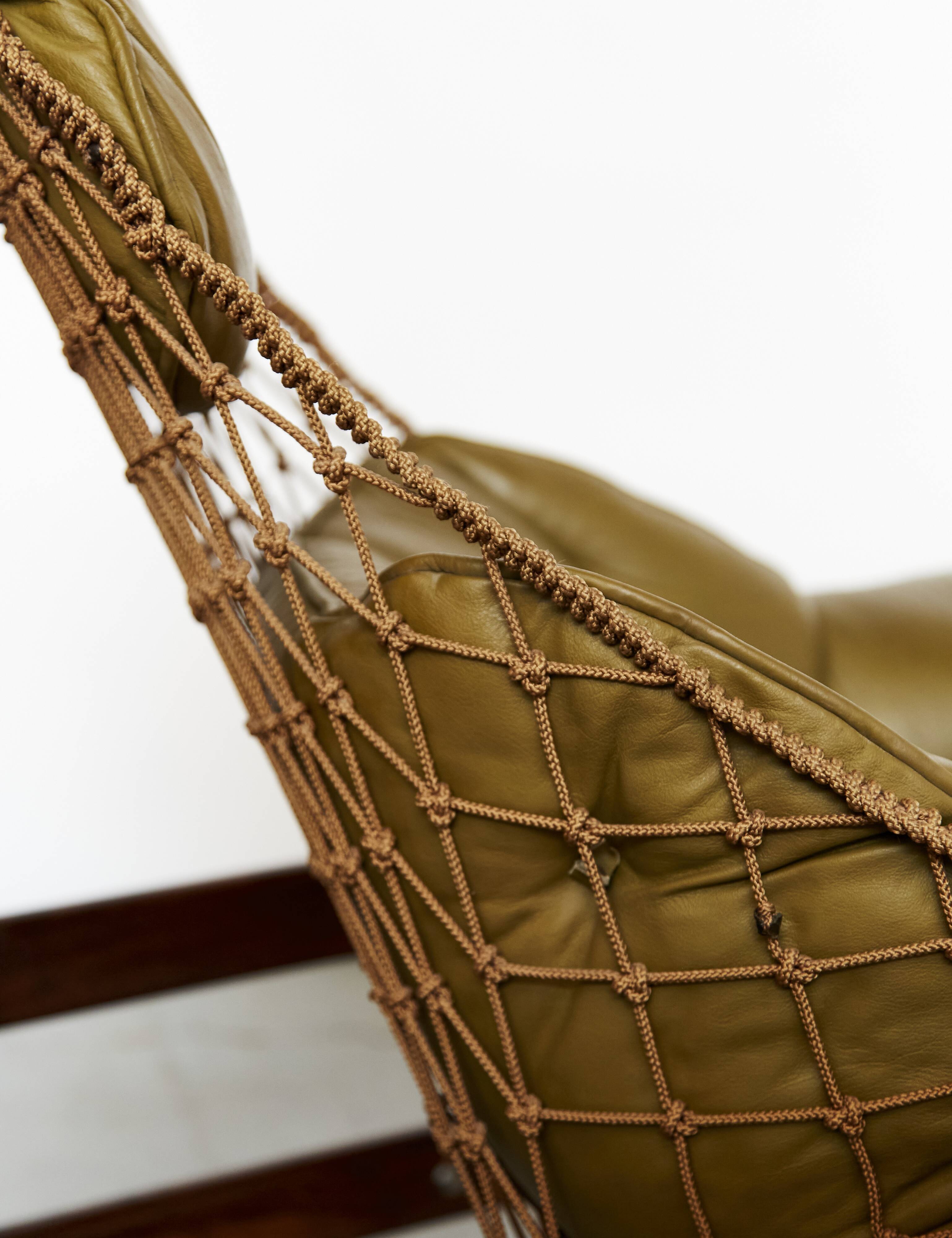 Jean Gillon "Jangada" Lounge Chair & Ottoman for Italma Wood Art, 1968