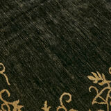 Hand-knotted anatolian antique 1970s 213 cm x 298 cm black wool carpet