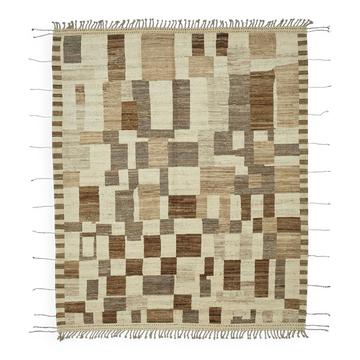 Handmade Turkish One of a Kind 228 cm x 312 cm Beige Wool Carpet