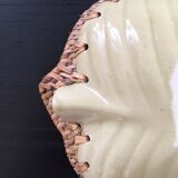Plat feuille de bananier en barbotine
