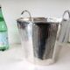 Champagne bucket circa 1960, Italian design Fratelli Cassetti, silver plated metal