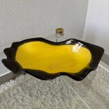 Large yellow ceramic pocket tray from the 50s