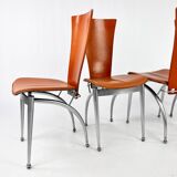 Postmodern Set of 4 Dining Chairs, 1980s