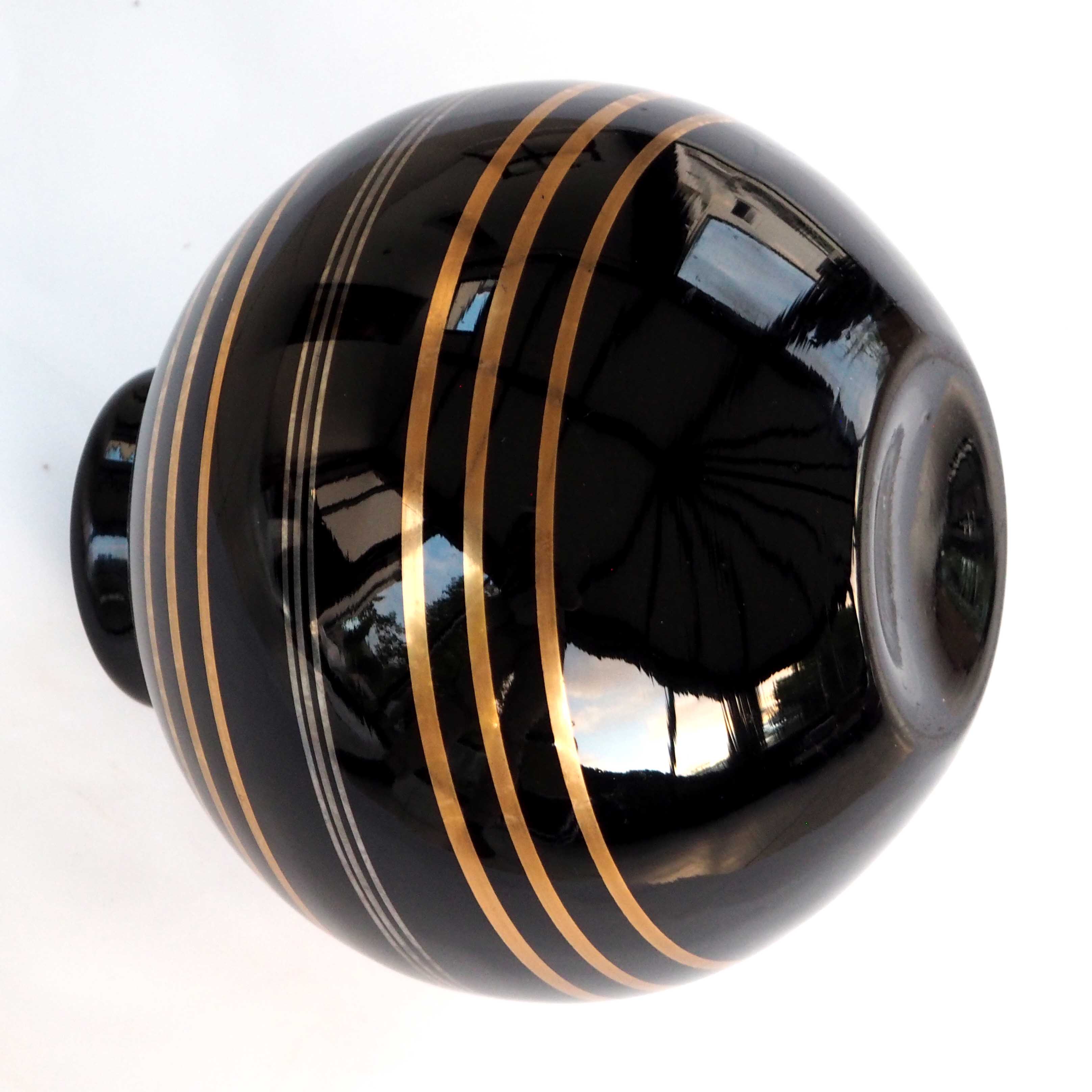 Gold and platinum art deco vase