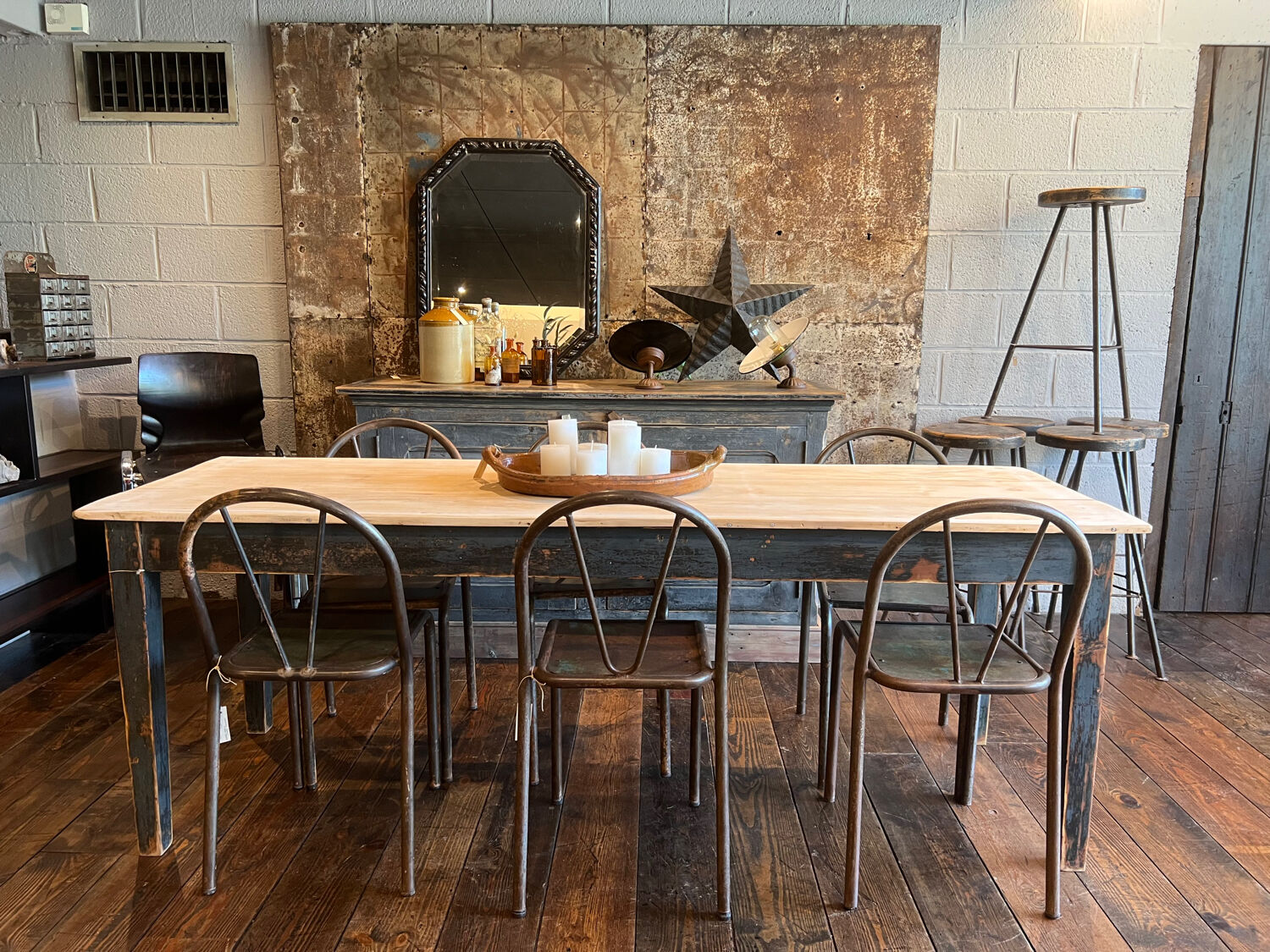 Patinated dining table