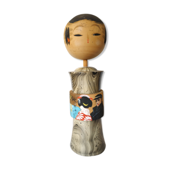 Kokeshi doll geisha and sailor décor. Around 1970 Japan