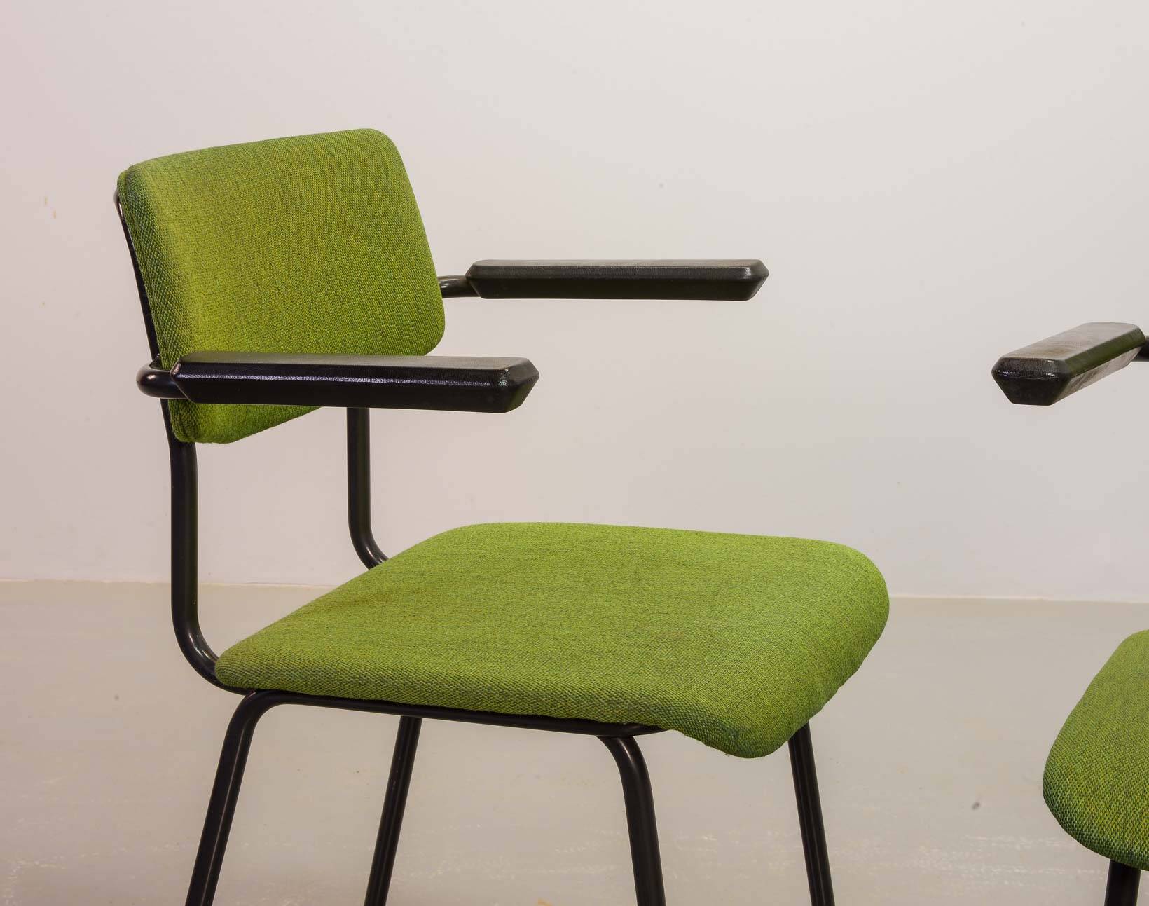 6 Dutch Design Gispen Dining Chairs Model 1235 by André Cordemeyer 1960s
