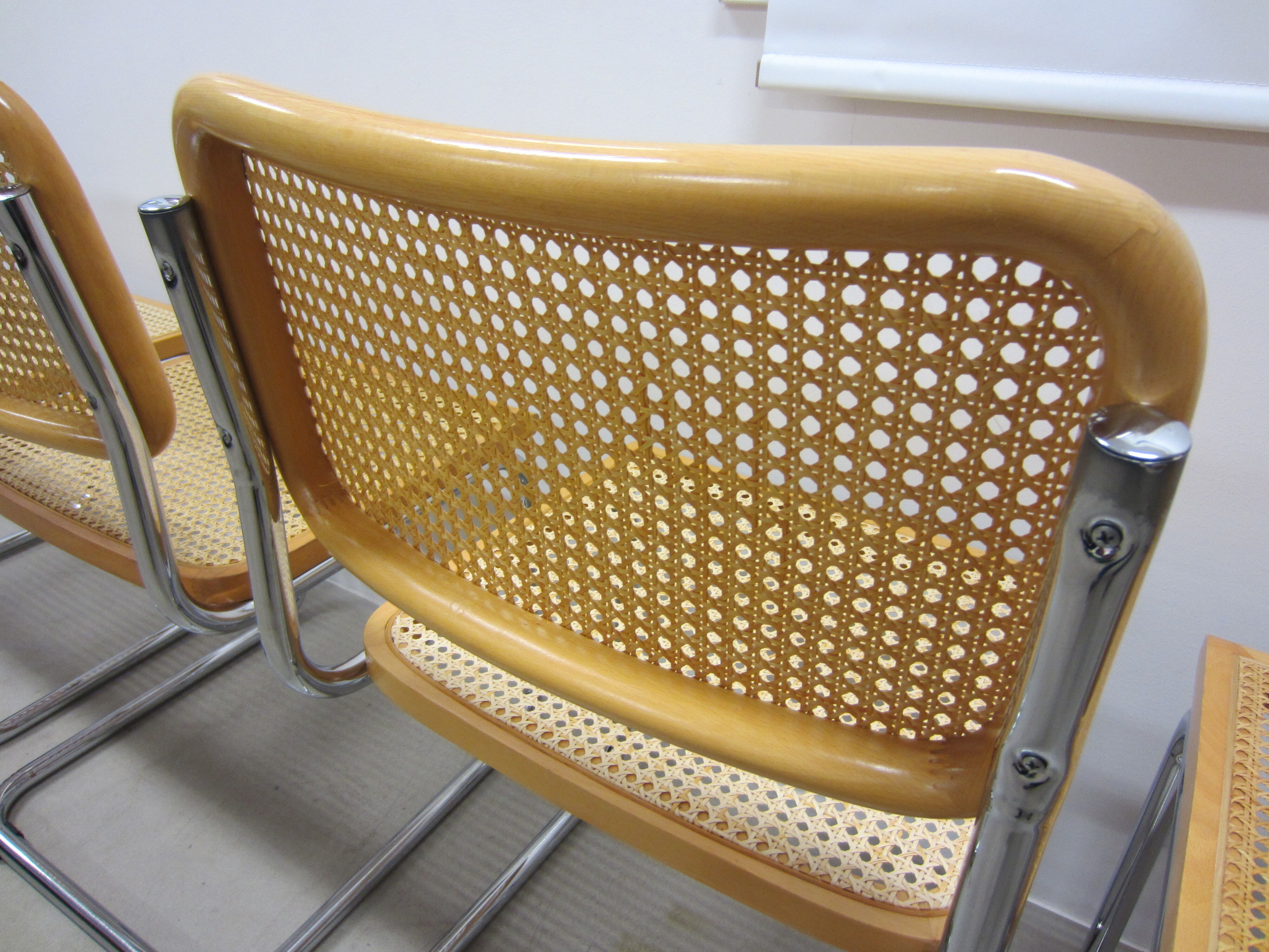 Series of 4 Cesca B32 chairs by Marcel Breuer