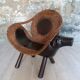 Wood and wicker "dog" armchair