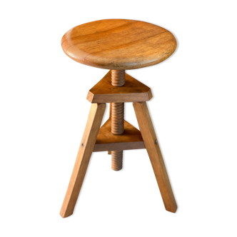 Wooden stool with screws
