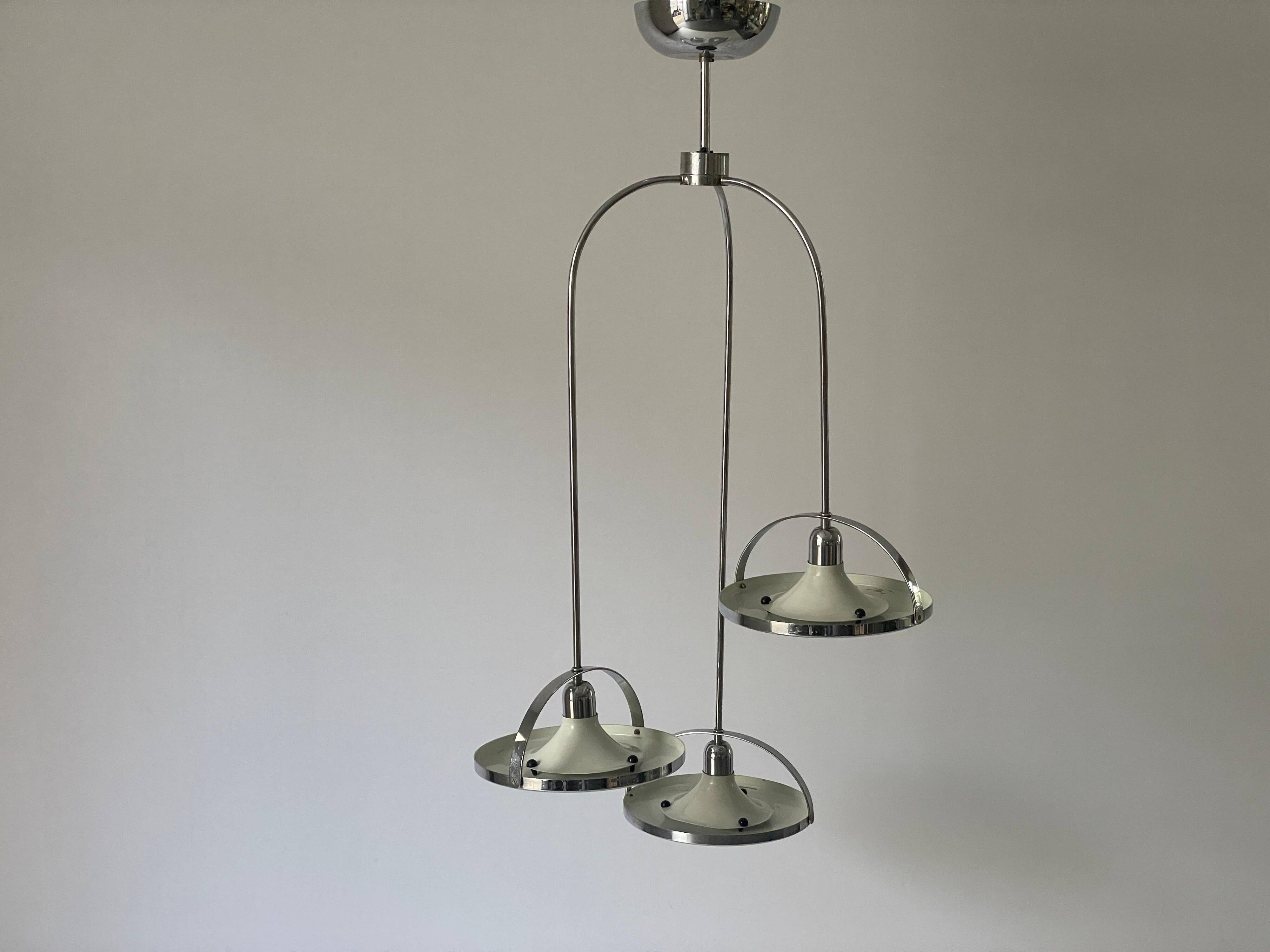 Mid-century modern triple shade ceiling light by Reggiani, 1960s, Italy.