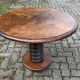 Pedestal table oak screw vintage press
