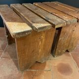Brutalist pair of bedside tables