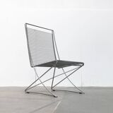 Vintage German Kreuzschwinger lounge chair by Till Behrens for Meyer Stahlmöbel, 1980s.