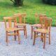 Set of 4 bistro chairs in beech and blond oak from the 50s