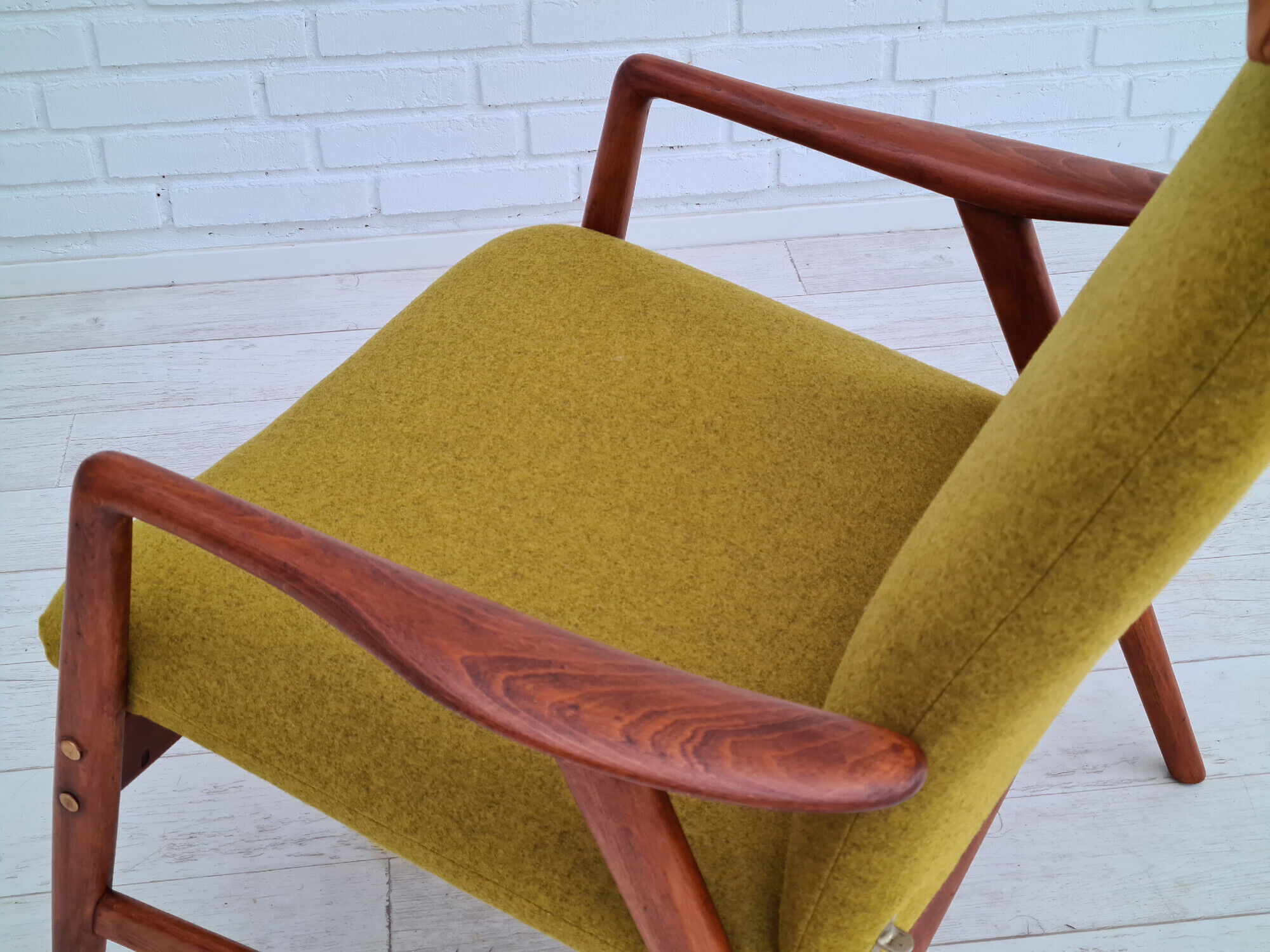 Alf Svensson, 60s, armchair model Kontur, completely restored, furniture wool