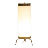 Lampe en opaline blanche et laiton doré, années 1970