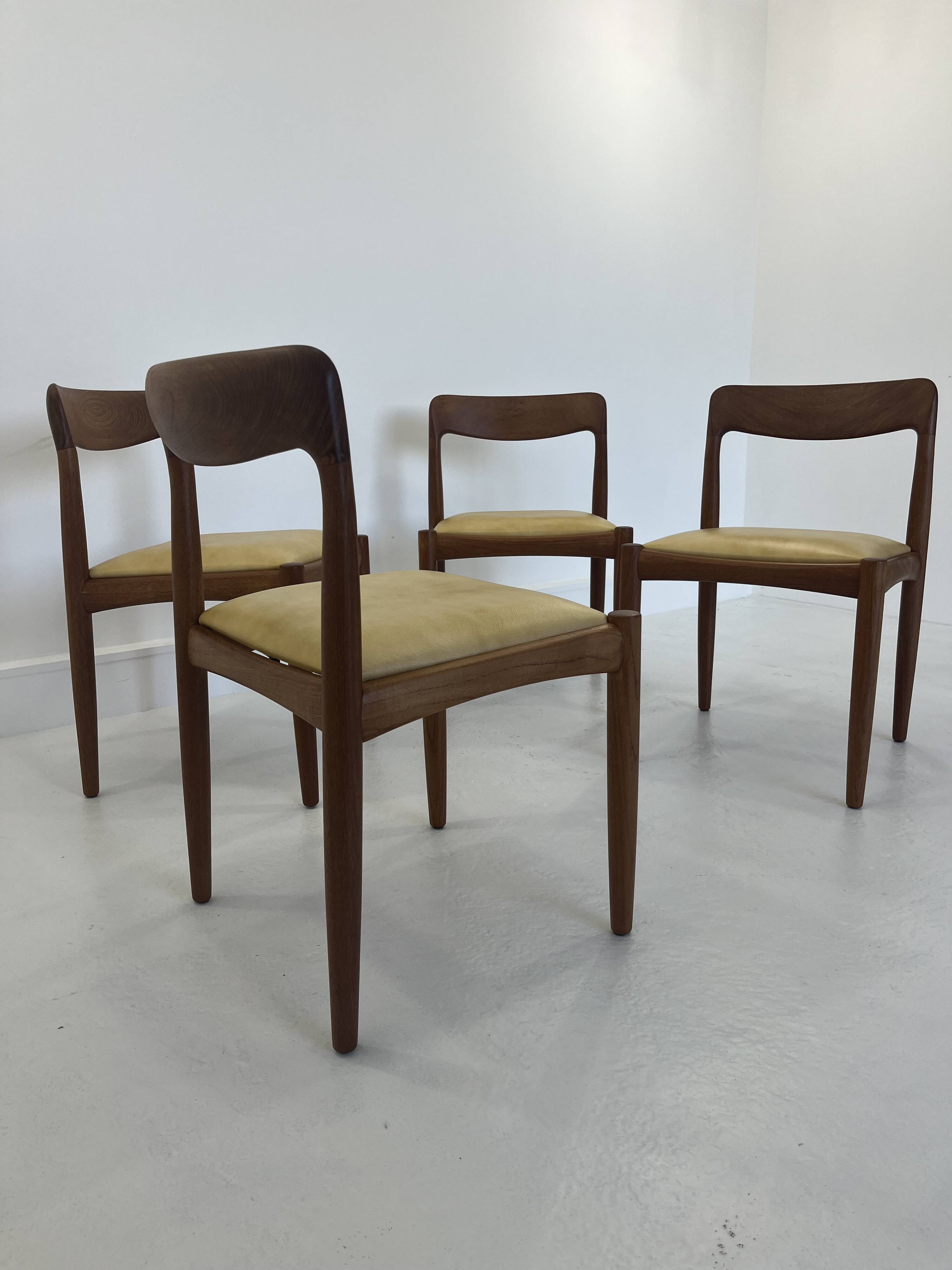 Vintage Danish Dining Chairs in Teak by H.W. Klein for Bramin, Set of 4