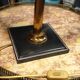 Leather and brass table lamp
