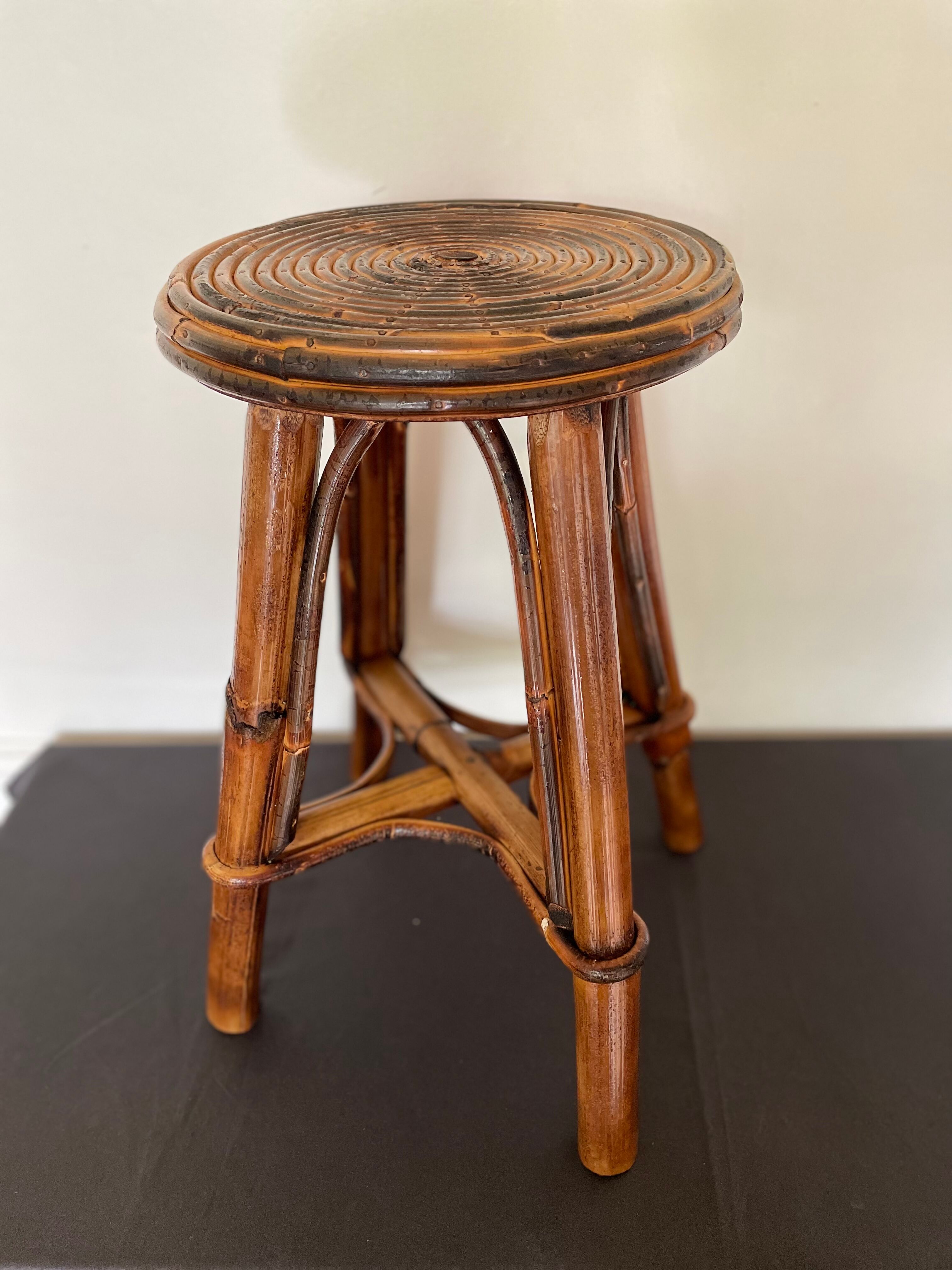Smoked bamboo stool