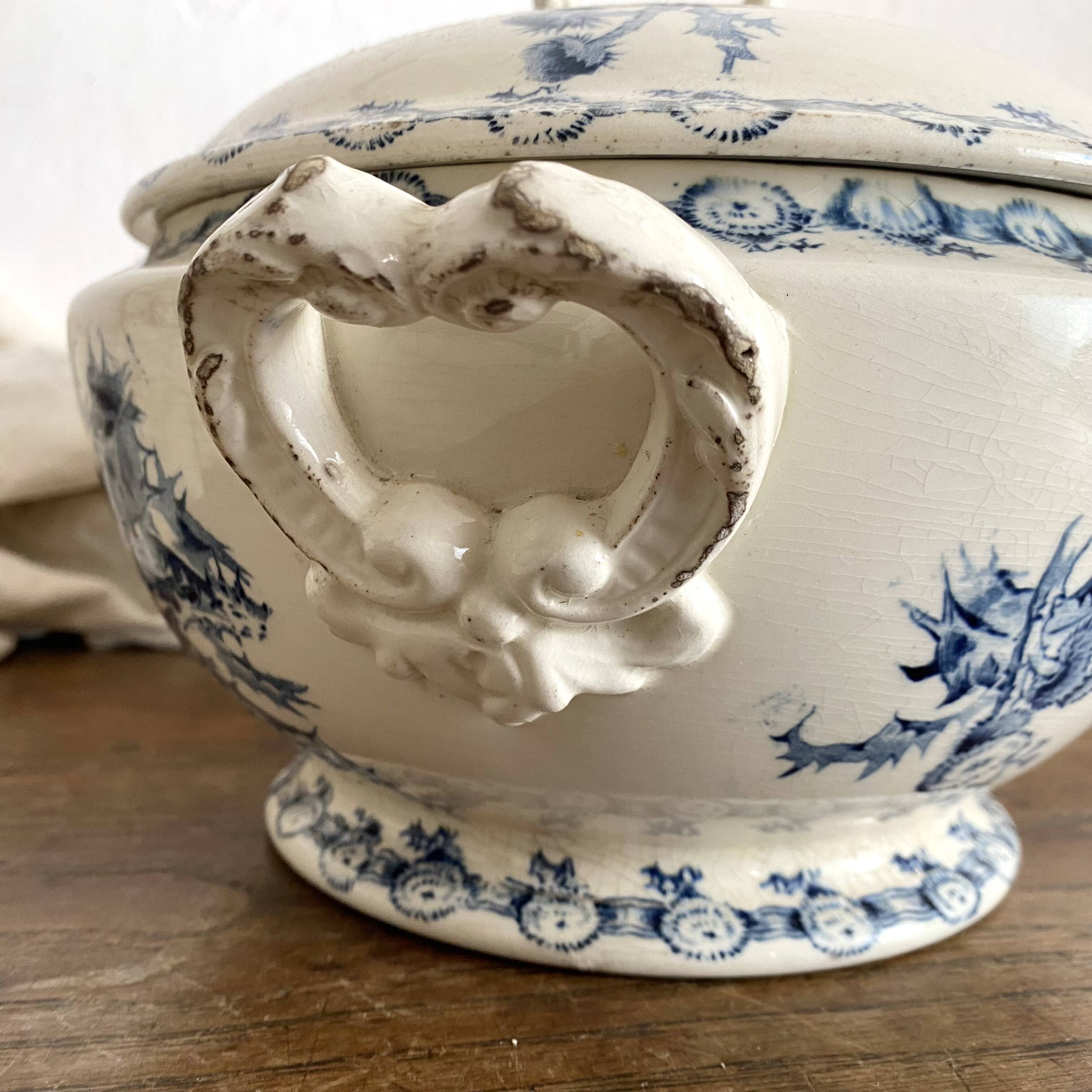 Soupière en terre de fer Gien Chardons