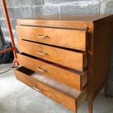 Vintage chest of drawers light oak compass feet