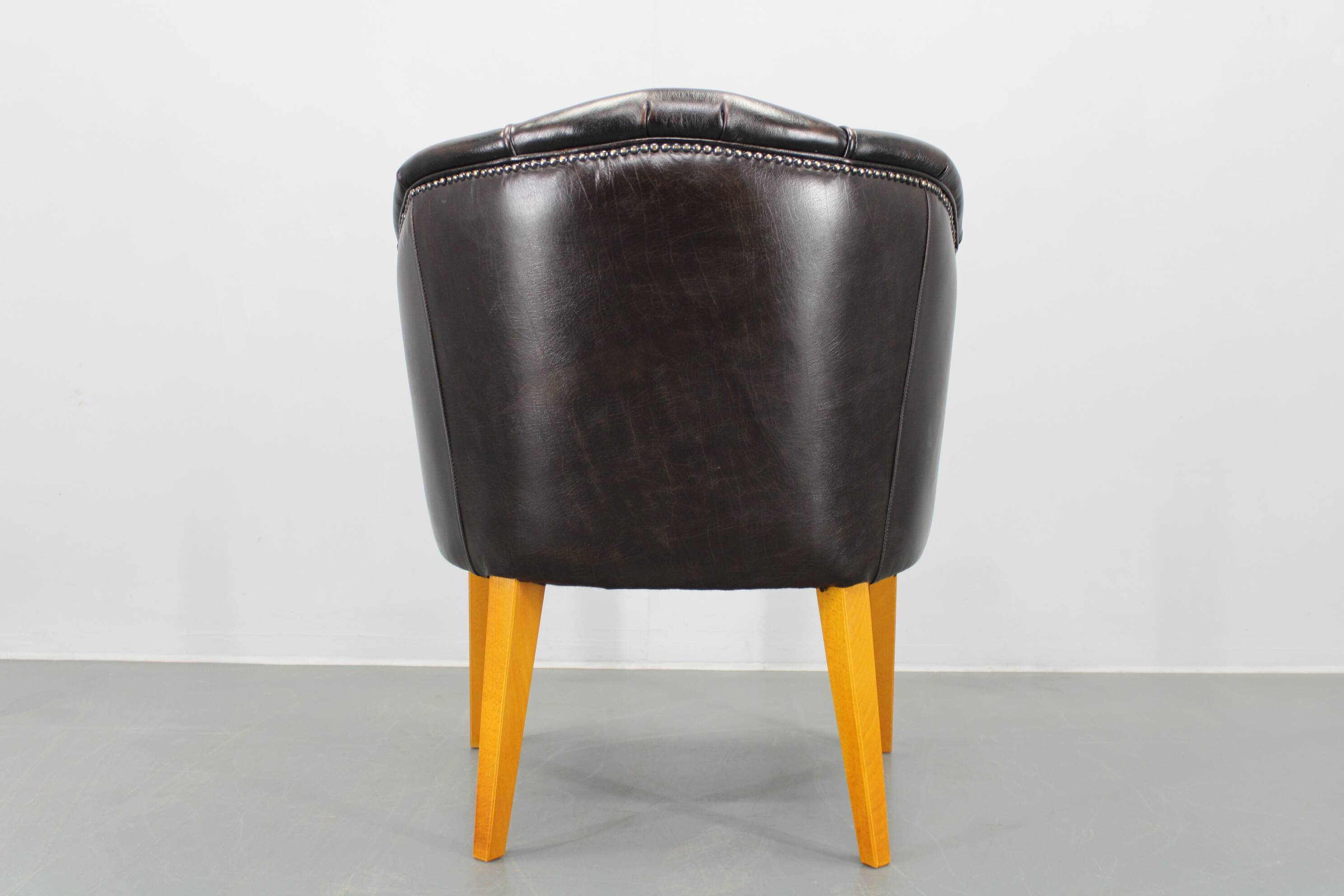Vintage Leather Armchair, Czechoslovakia