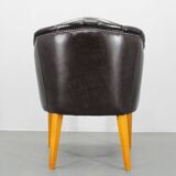 Vintage Leather Armchair, Czechoslovakia