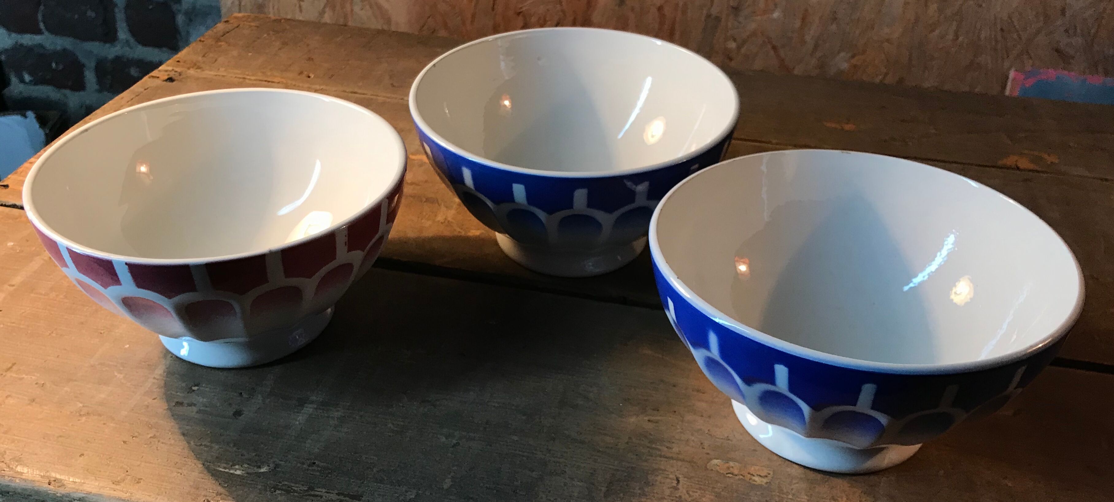 Series of 3 bowls Digoin Sarreguemines