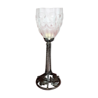 Period lamp art deco glass attributed to p. gilles