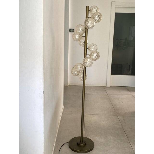 Contemporary Spheres With Gold Murano Glass Burnished Floor Lamp