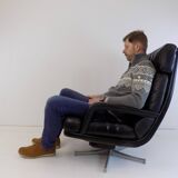 Madsen & Schubell leather armchair with ottoman for Bovenkamp