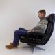 Madsen & Schubell leather armchair with ottoman for Bovenkamp