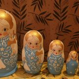 Matryoshka pyrography dolls