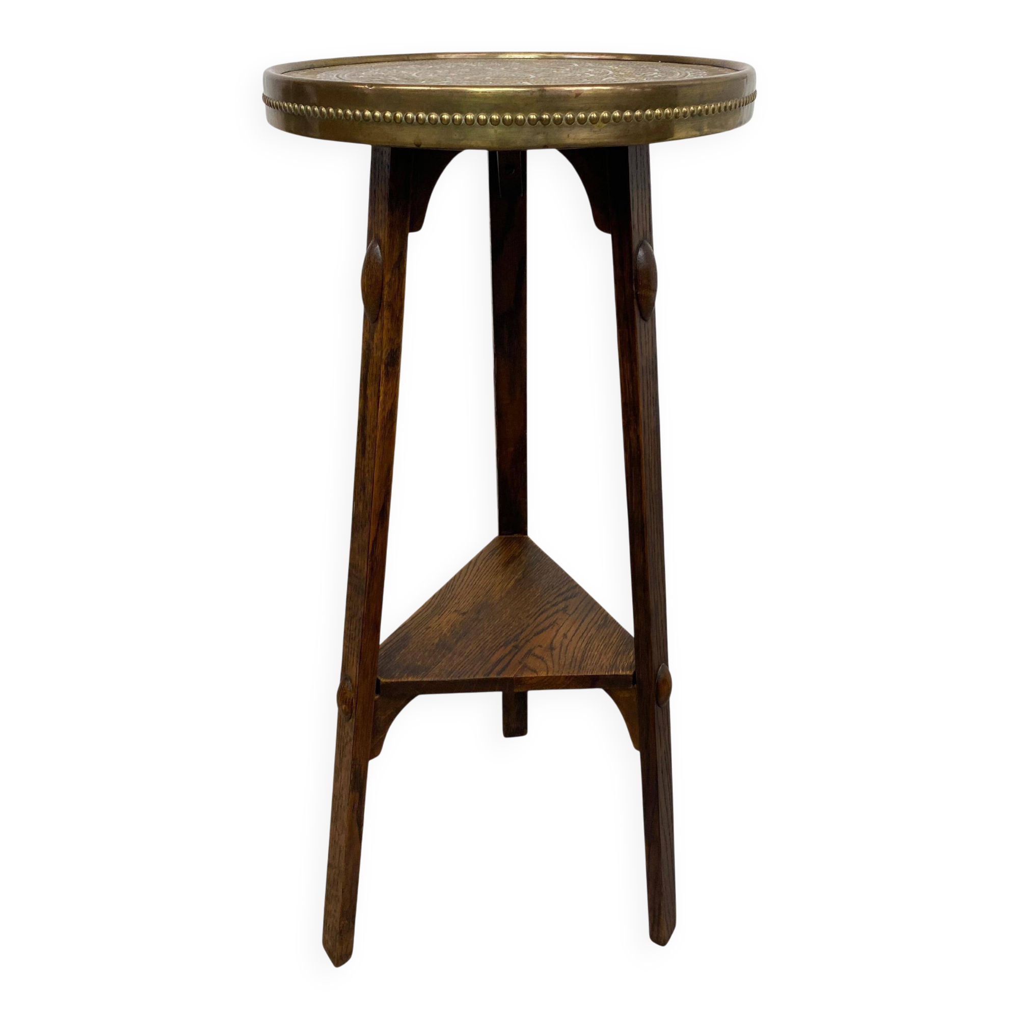 Side table in Jugendstil with a brass top by Joseph Maria Olbrich