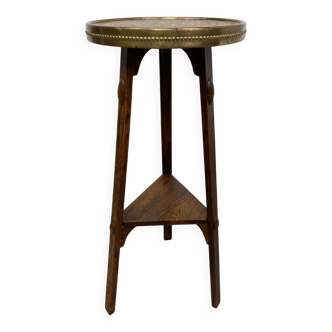 Side table in Jugendstil with a brass top by Joseph Maria Olbrich