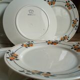 Six Art Deco plates from Badonviller service "Madeleine"