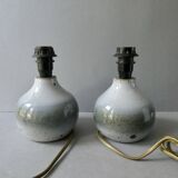 Pair of glazed ceramic lamps, 1970s-1980s