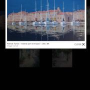 Patrick TURION Large Oil Port of Saint TROPEZ 80x80cm Exhibitions