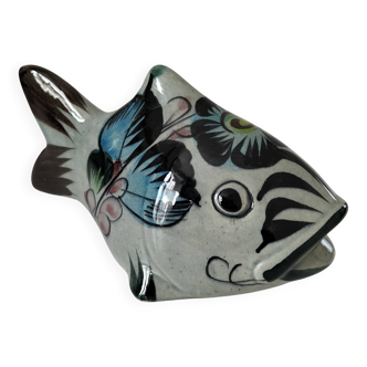 Vintage ceramic fish signed – Mexican Tonalá crafts – Unique piece