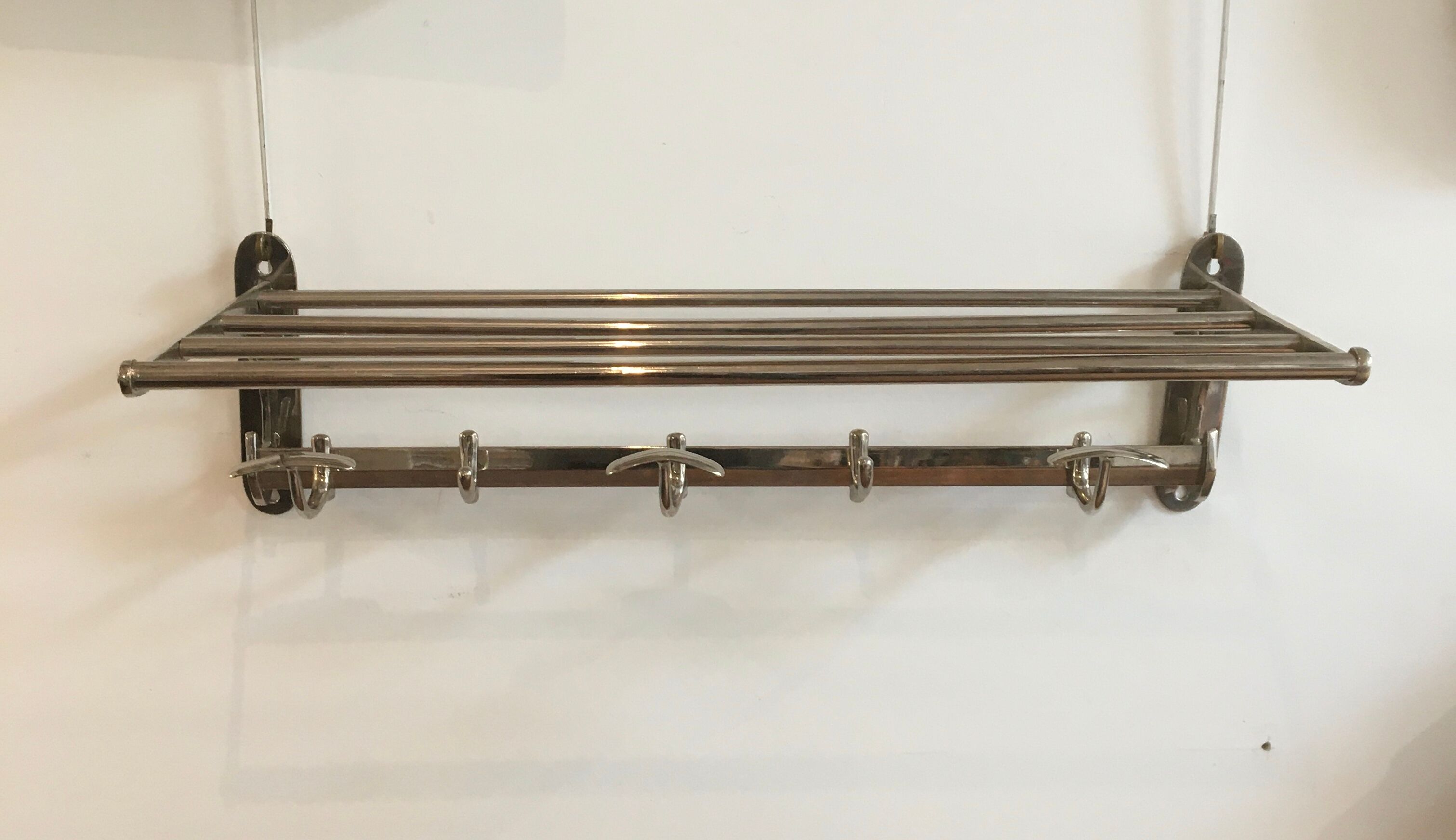 20s chrome wall coat rack