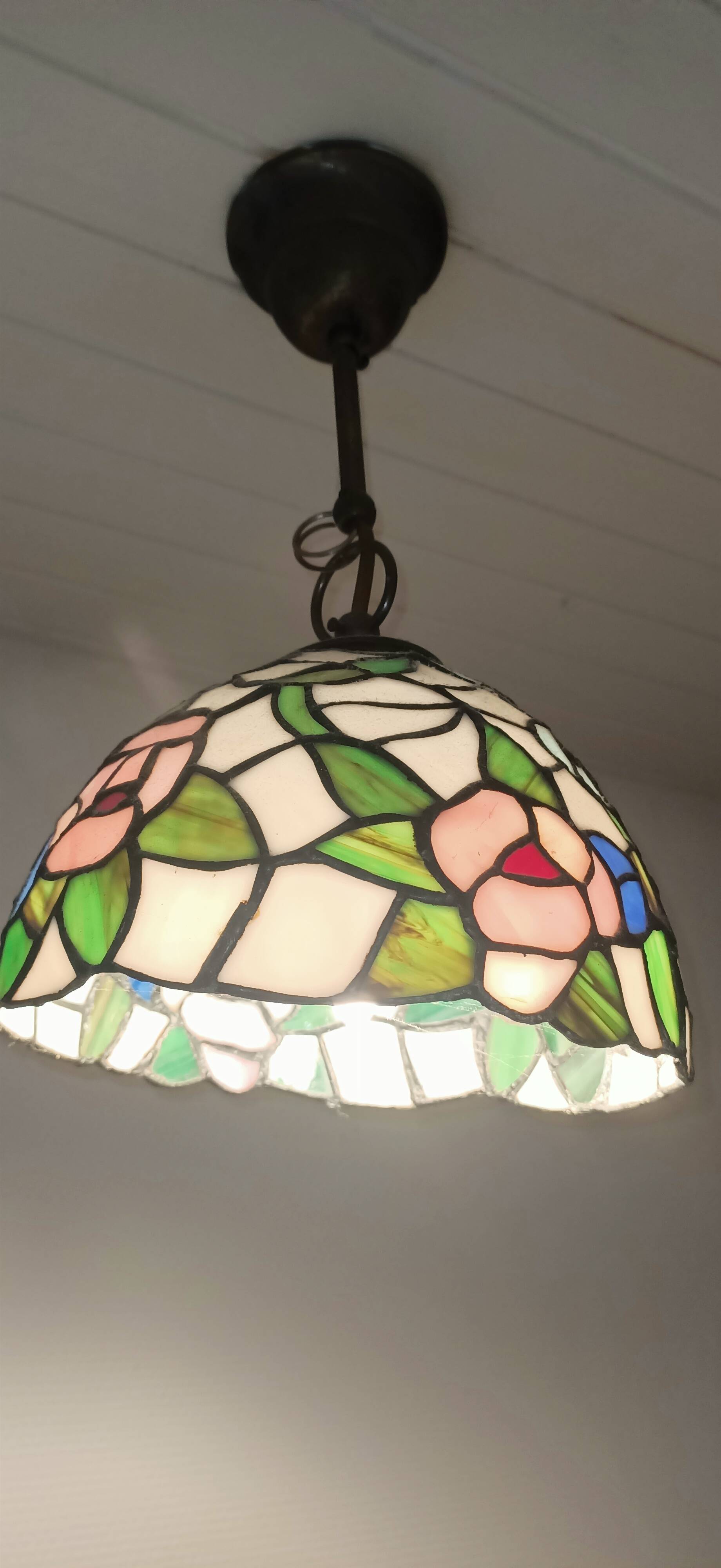 Tiffany-style pendant light – Ø 20cm – genuine glass – heavy