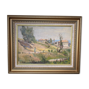 Tableau, huile sur carton - provence