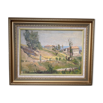 Oil Painting Card Landscape Provence Italy Mediterranean Caucasus Sokolov