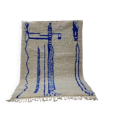 Handmade wool beni ouraine rug size 150 x 250 cm