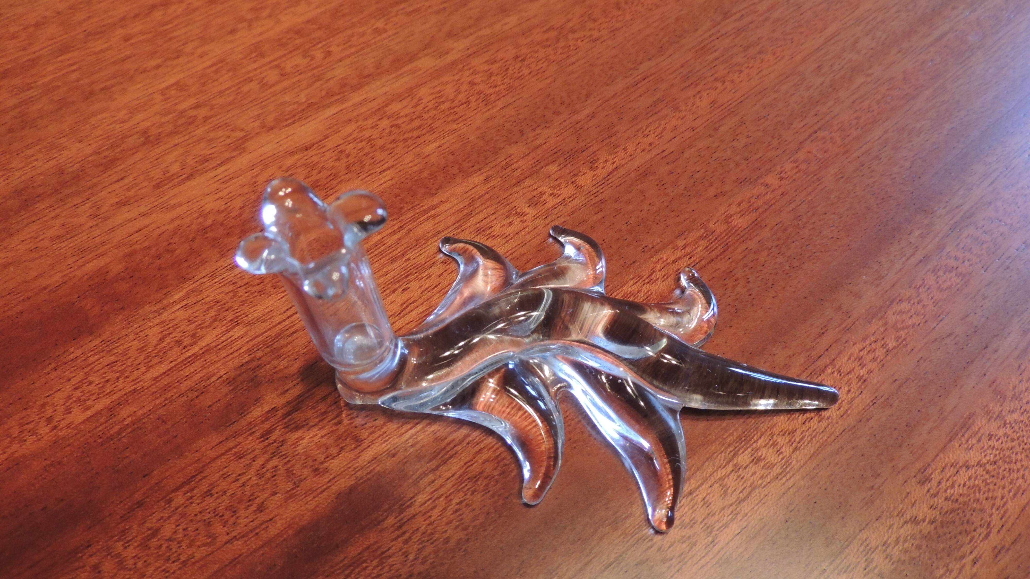 Glass table runner by A. Vialas – Vintage crystal centerpiece