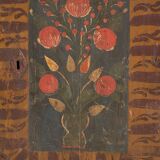 Antique wall cabinet painted with floral motifs (c.1850) #8