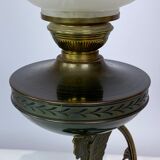 Lampe à kérosène dans le style Art Nouveau en laiton bruni, années 1920