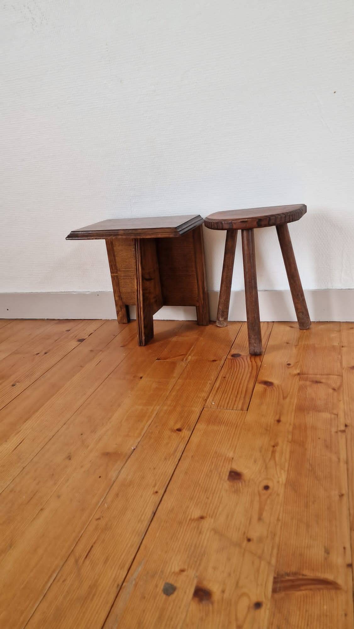 Bedside table or end of sofa Italian brutalism wood